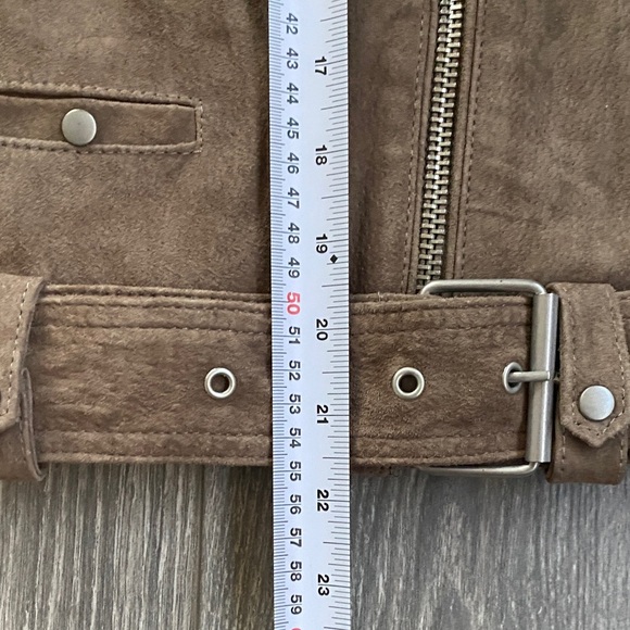 Blank NYC - Taupe Suede Leather Biker Jacket - Size XS - Picture 10 of 14